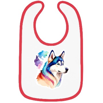 Discover Siberian Husky Watercolor Bibs