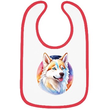 Discover Siberian Husky Watercolor Bibs