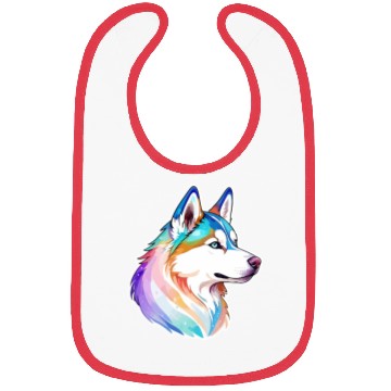 Discover Siberian Husky Watercolor Bibs
