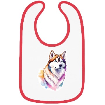 Discover Siberian Husky Watercolor Bibs