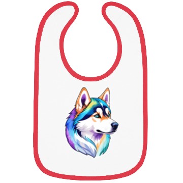 Discover Siberian Husky Watercolor Bibs