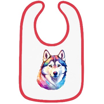 Discover Siberian Husky Watercolor Bibs