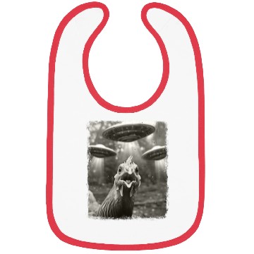Discover Chicken Farm Farmer UFO Alien Extraterrestrial Sel Bibs