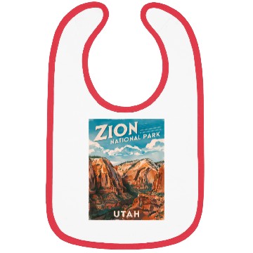 Discover Vintage Travel Zion National Park Utah Landscape Bibs