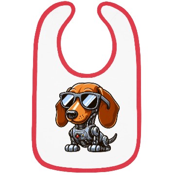 Discover Dachshund Robot Sci-Fi Mech Cyborg Dog Bibs