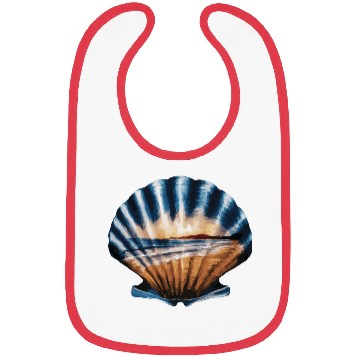 Discover Seashell Beach Scene Serene Ocean Landscape Bibs