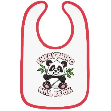 Discover Motivational Panda Everything Will Be OK for a Bibs