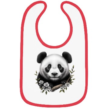 Discover Cute Panda with Flowers Bibs