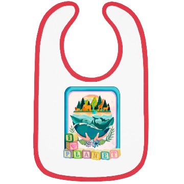 Discover I love my Planet , cute design Bibs