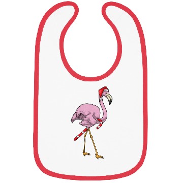 Discover Flamingo Christmas Candy cane Bibs