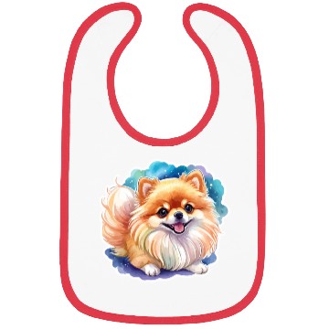 Discover Pomeranian Watercolor Bibs