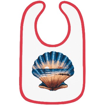 Discover Seashell Beach Scene Serene Ocean Landscape Bibs