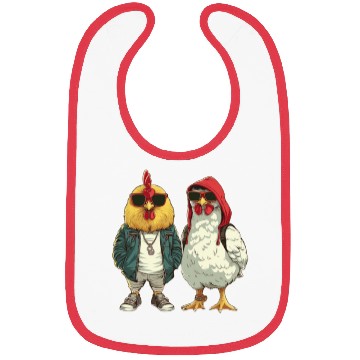 Discover Cool chickens in modern streetwear Bibs