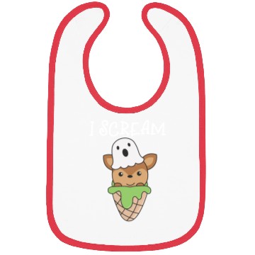 Discover Deer Halloween Ghost I Scream Ice Cream Pun Bibs