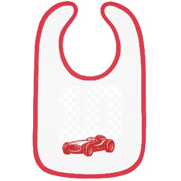 Discover 10 Year Old Pit Crew Boy Car Racing 10th Birthday Bibs