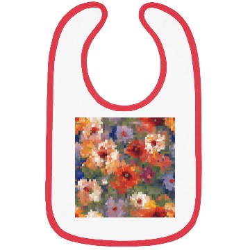 Discover Retro Pixel Floral Design Bibs
