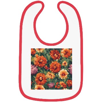 Discover Retro Pixel Floral Design Bibs