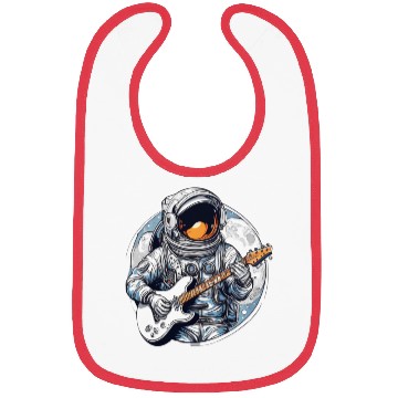 Discover Astronaut plays guitar on a planet in space Bibs
