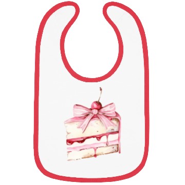 Discover Cake with a pink bow Bibs