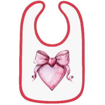 Discover Heart with a pink bow Bibs