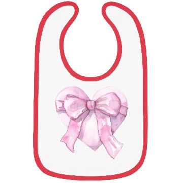 Discover Heart with a pink bow Bibs