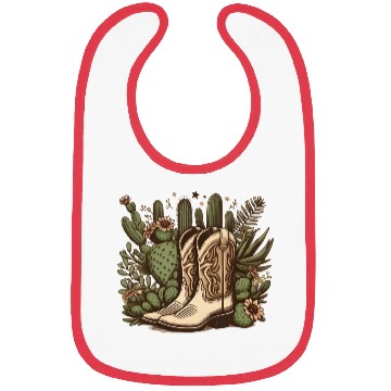 Discover Cowboy Essentials Boots and Cactus Motifs Bibs