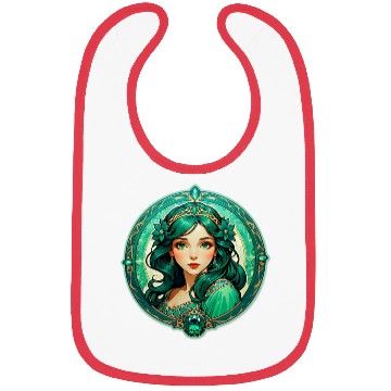 Discover Emerald Haired Fantasy Princess Portrait Bibs
