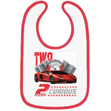 Discover Two Fast 2 Curious Racing 2nd Birthday Bibs