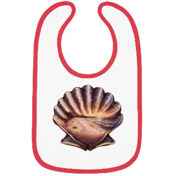 Discover Seashell Beach Scene Serene Ocean Landscape Bibs
