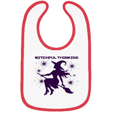 Discover Purple Witch Flying on a Broom Halloween Bibs