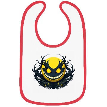 Discover Bright yellow face with sinister twists. Bibs
