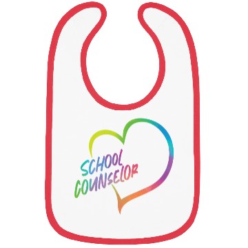 Discover School Counselor Heart Watercolor Bibs