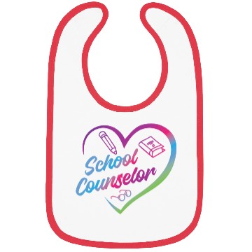 Discover School Counselor Heart Watercolor Bibs