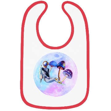 Discover Astronaut with mushrooms Bibs