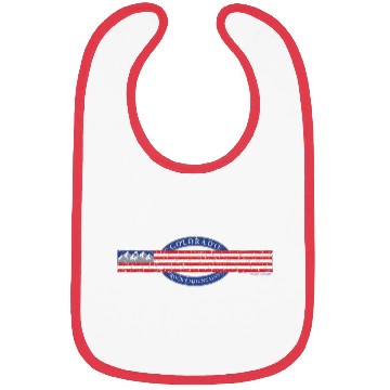 Discover Colorado Mountain and USA Flag Grey Bibs