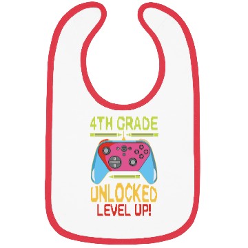 Discover 4th Grade Unlocked Level Up Video Gamer Bibs Back