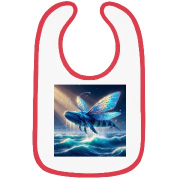 Discover The blue whale-hornet Bibs