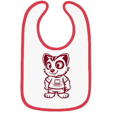 Discover Cute Animal Wears Computer Bibs Vector One Color