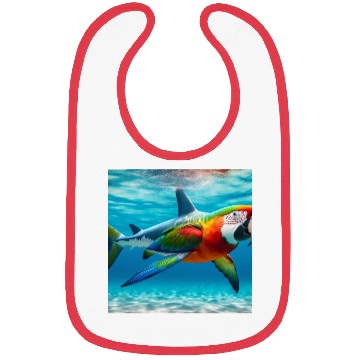 Discover The great white shark-parrot Bibs