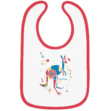 Discover Geometric Kangaroo Art Colorful Abstract Bibs