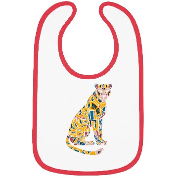 Discover Colorful Geometric Leopard Art Bibs