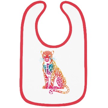 Discover Colorful Geometric Jaguar Artwork for Bold Bibs