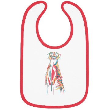 Discover Vibrant Meerkat Illustration Neon Colors Bibs
