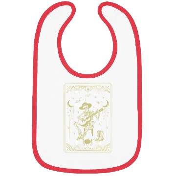 Discover Tarot Card Celestial Cowboy Skeleton Plays Guitar Bibs