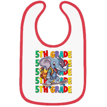 Discover Fifth 5th Grade Back To School Elephant Skateboard Bibs