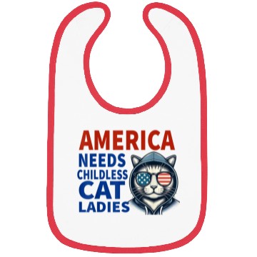 Discover America Needs Childless Cat Ladies Bibs