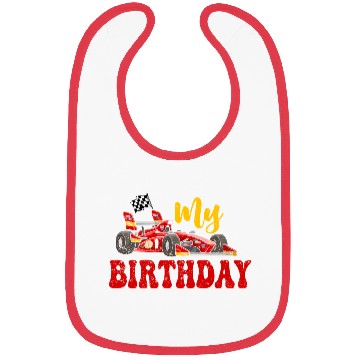 Discover My Birthday Race Car Bibs