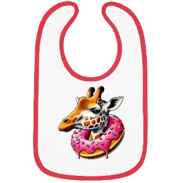 Discover funny feast for the eyes - giraffe with donut Bibs