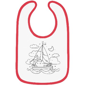 Discover Sailing Cartoon Look Bibs