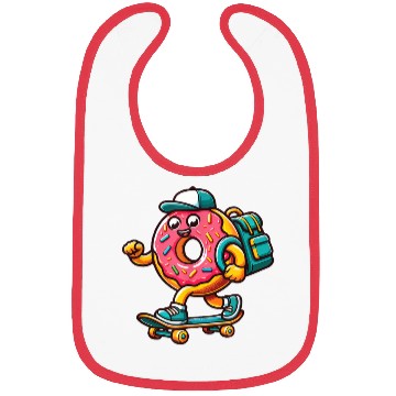 Discover donut funny going back to school in a skateboard Bibs